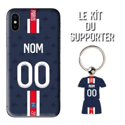 Kit supporter Football Paris Domicile 2022 Coque + Porte clés